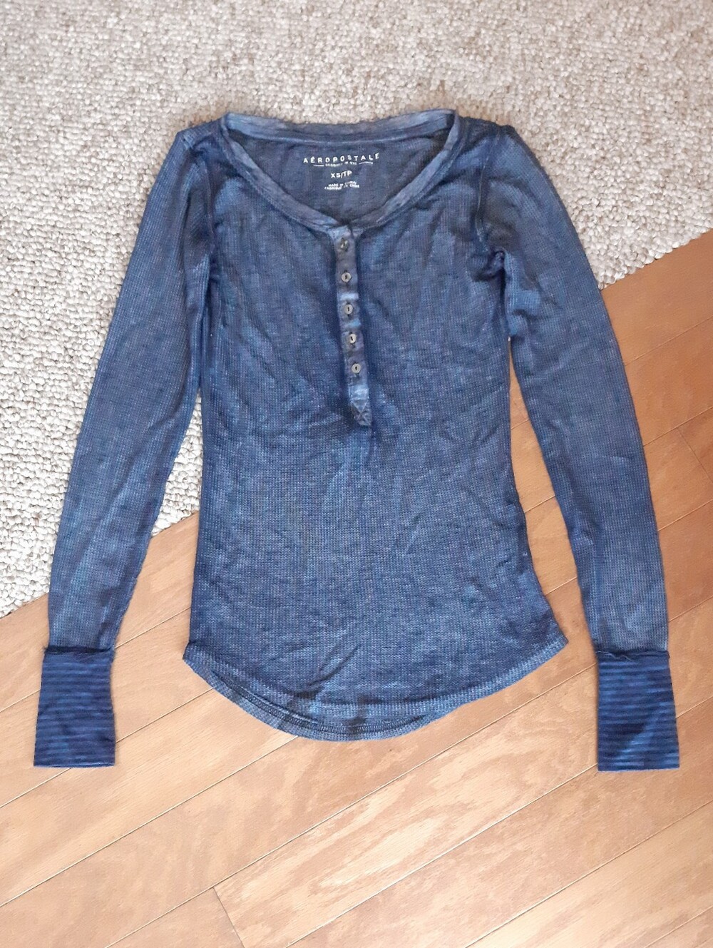 Aeropostale Waffle Knit Fairy Core Henley Shirt size XS